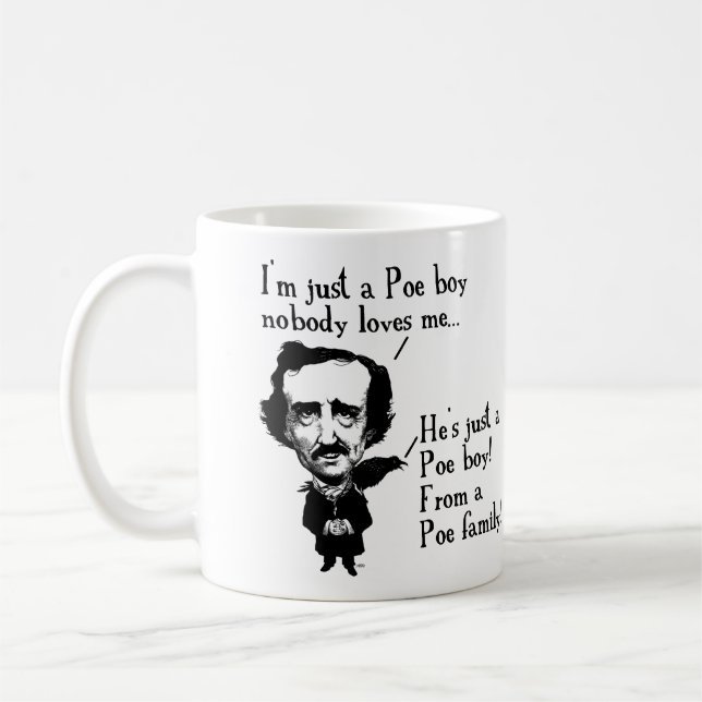Edgar Allan Poe Pojke Rolig Mugg eller Resemugg (Vänster)