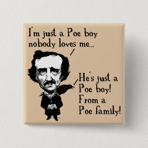 Edgar Allan Poe Pojke Rollig Knapp Märke Pin