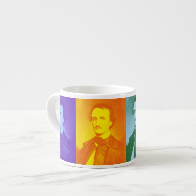 Edgar Allan Poe Pop Art Espresso Mugg Espressomugg (Framsida vänster)