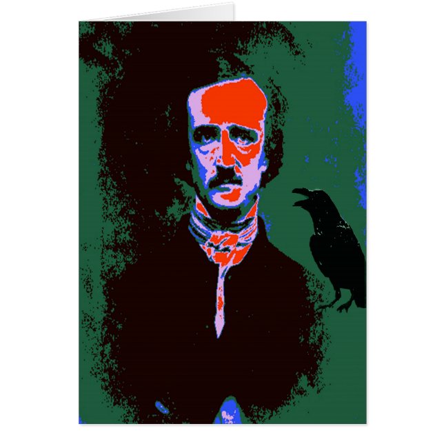 Edgar Allan Poe Pop Art Hälsningskort (Framsidan)