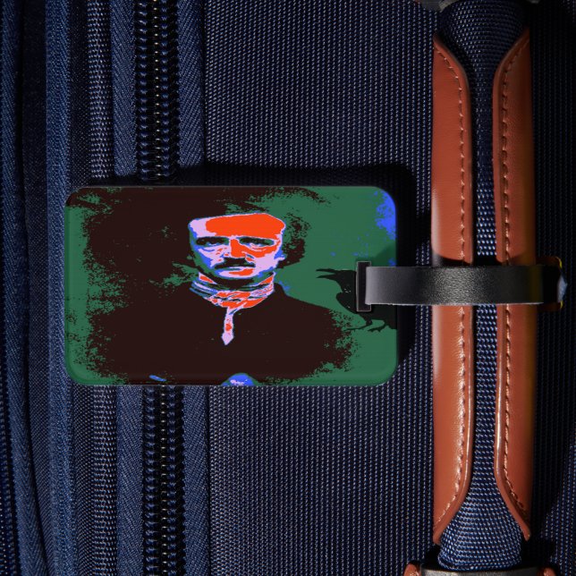 Edgar Allan Poe Pop Art Luggage Tagg Bagagebricka (Baksida Insitu 2)