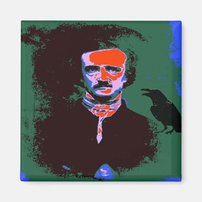 Edgar Allan Poe Pop Art Magnet (Framsidan)
