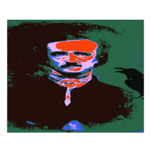 Edgar Allan Poe Pop Art Porträtt Fototryck