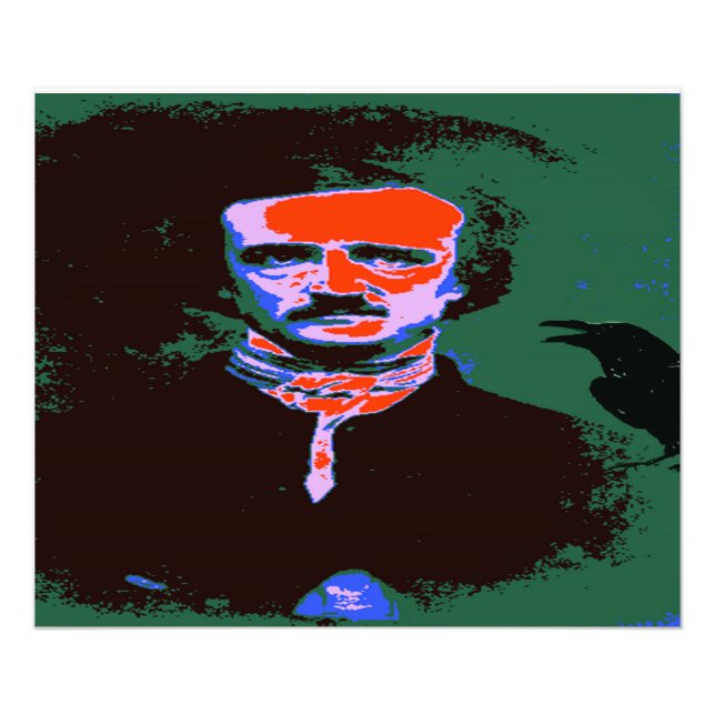 Edgar Allan Poe Pop Art Porträtt Fototryck (Framsidan)