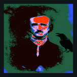 Edgar Allan Poe Pop Art Porträtt Poster<br><div class="desc">Edgar Allan Poe var en amerikansk författare. Han är bäst känd för sina historier i kort, särskilt hans berättelser om mysterier och makabren.</div>