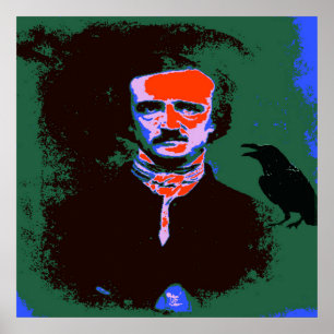 Edgar Allan Poe Pop Art Porträtt Poster