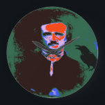 Edgar Allan Poe Pop Art Porträtt Stor Klocka<br><div class="desc">Edgar Allan Poe var en amerikansk författare. Han är bäst känd för sina historier i kort,  särskilt hans berättelser om mysterier och makabren.</div>
