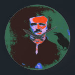 Edgar Allan Poe Pop Art Porträtt Stor Klocka<br><div class="desc">Edgar Allan Poe var en amerikansk författare. Han är bäst känd för sina historier i kort,  särskilt hans berättelser om mysterier och makabren.</div>