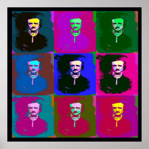 Edgar Allan Poe Pop Art Poster och skriver ut