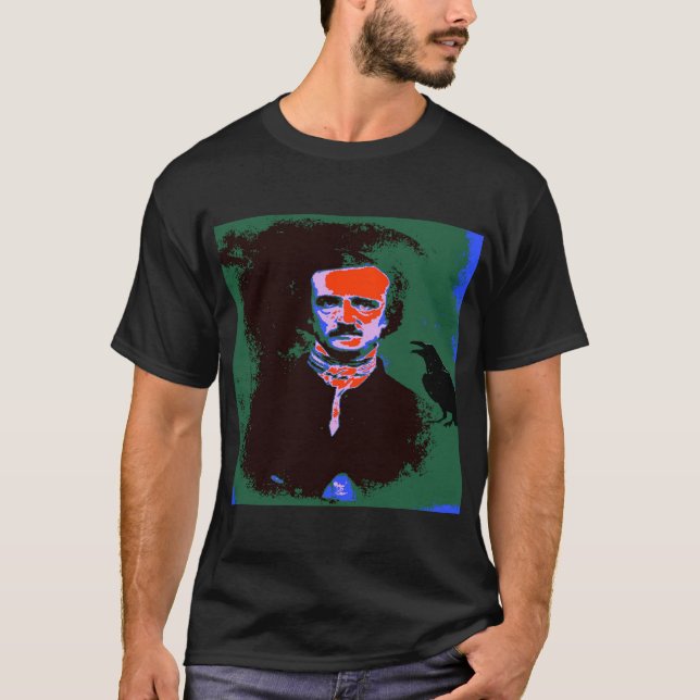 Edgar Allan Poe Pop Art T Shirt (Framsida)