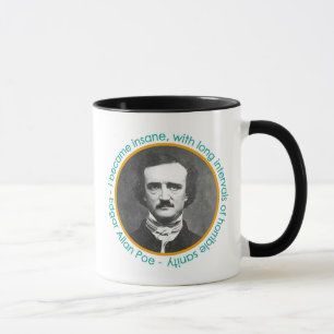 Edgar Allan Poe porträtt med citationsteckenmugge Mugg