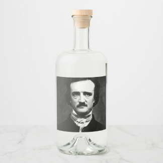 Edgar Allan Poe Porträtt Spritflaskor Etikett