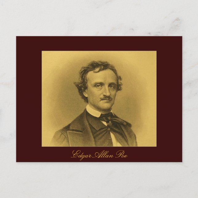 Edgar Allan Poe Porträtt Vykort (Framsida)