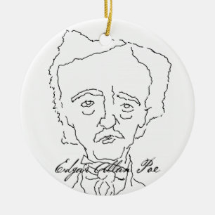 Edgar Allan Poe prydnad Julgransprydnad Keramik