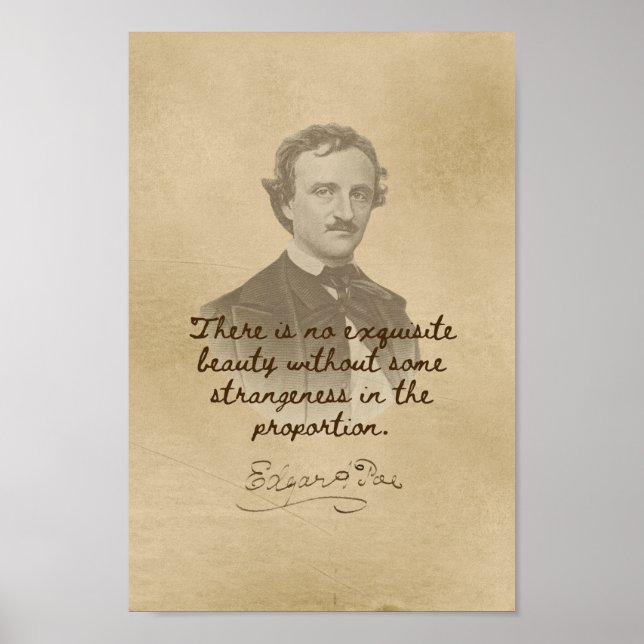 Edgar Allan Poe Quote - Exquisite Beauty Poster (Framsidan)