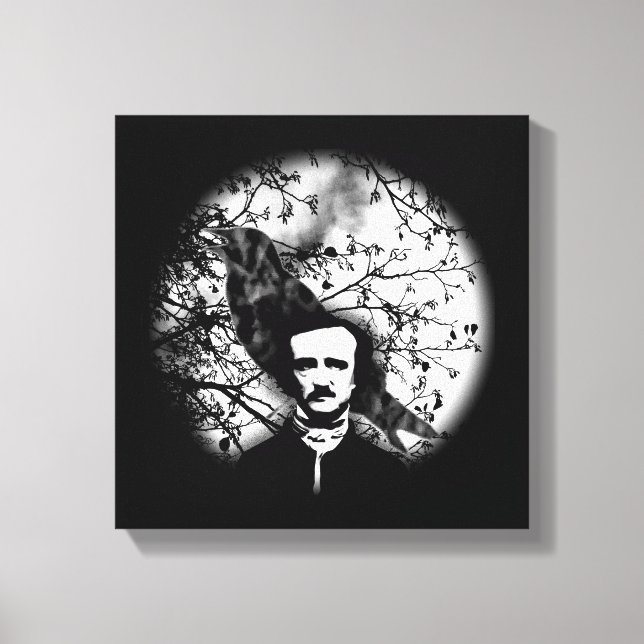 Edgar Allan Poe "Raven" Canvastryck (Framsida)