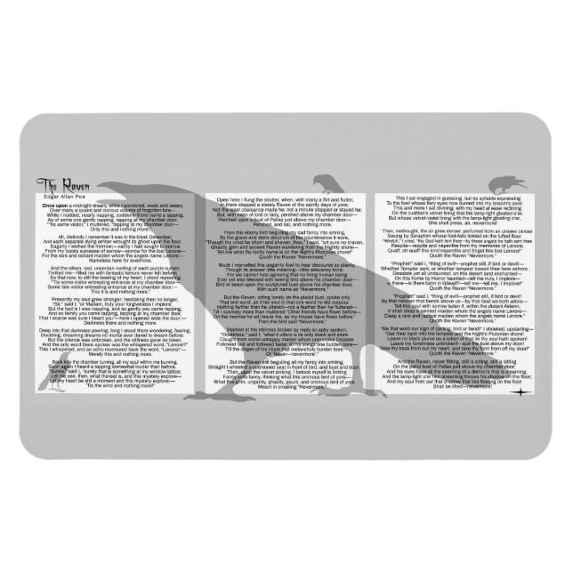 Edgar Allan Poe Raven Magnet (Horisontell)
