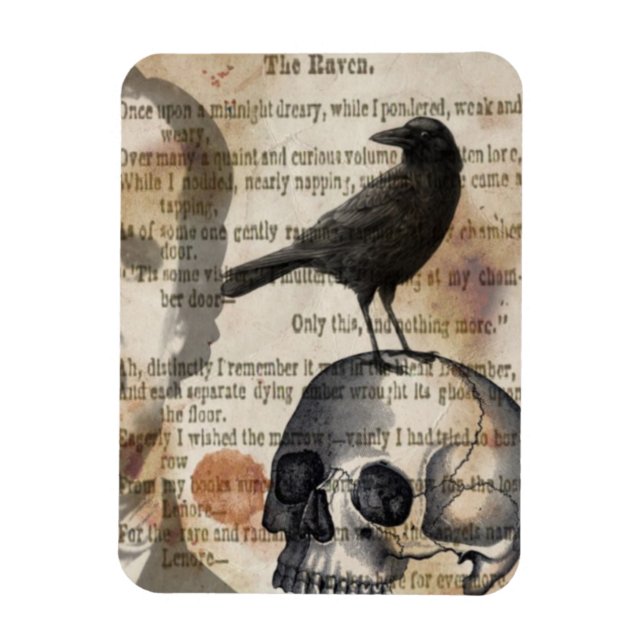 Edgar Allan Poe Raven Magnet (Vertikal)