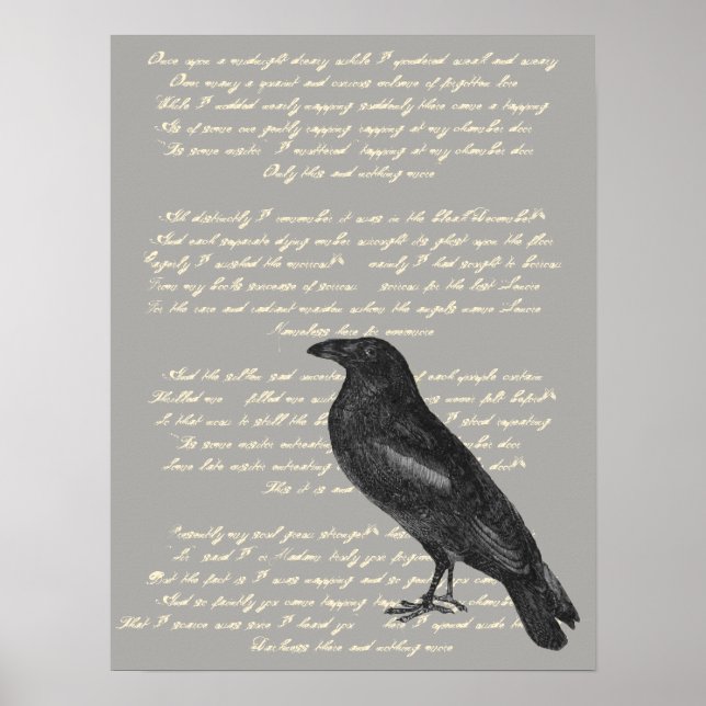 Edgar Allan Poe "Raven" Poster (Framsidan)