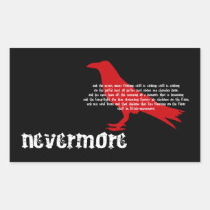 Edgar Allan Poe +{ RAVEN }+ Rektangulärt Klistermärke