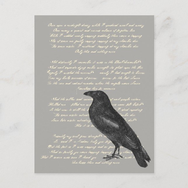 Edgar Allan Poe "Raven" Vykort (Framsida)
