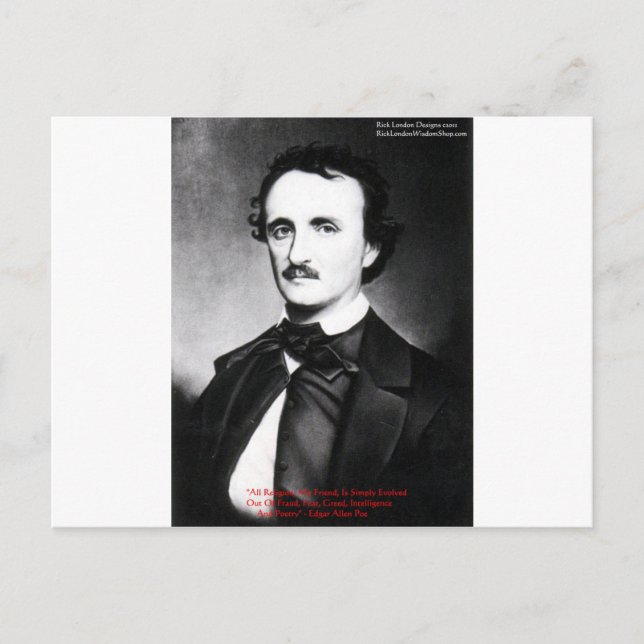 Edgar Allan Poe "Religion är" Visdoms Citat Gåvor Vykort (Framsida)