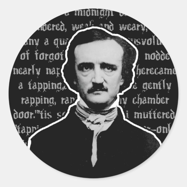 Edgar Allan Poe Runt Klistermärke (Framsida)