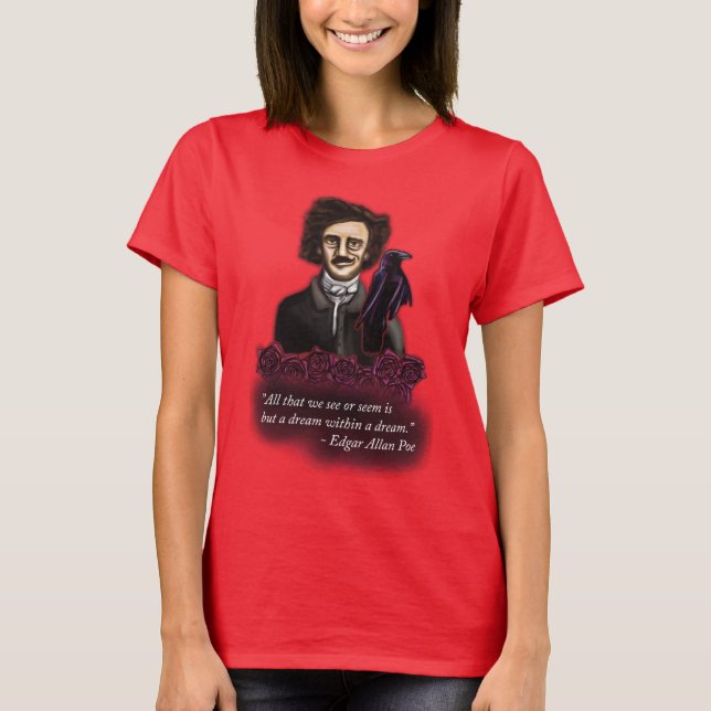 Edgar Allan Poe Shirt, Mörk Academia Shirt T (Framsida)