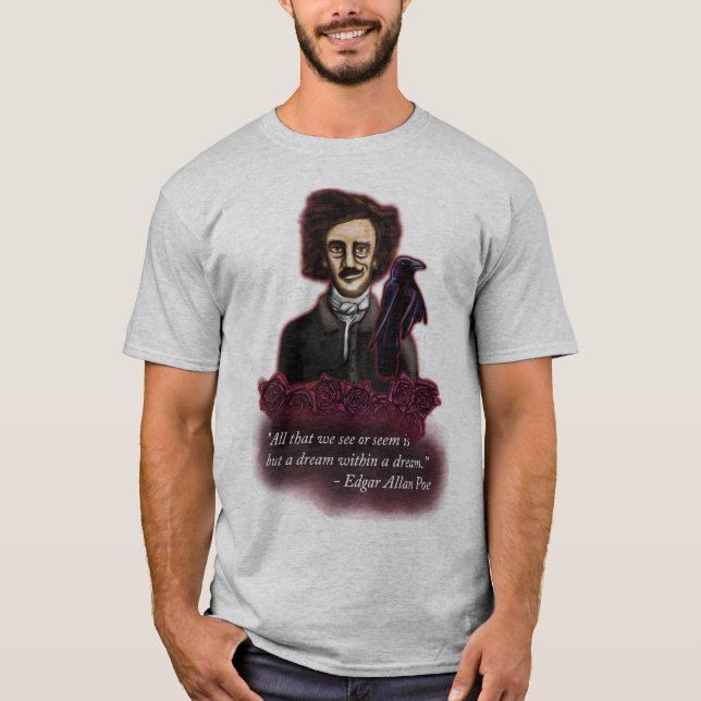 Edgar Allan Poe Shirt, Mörk Academia Shirt T Shirt (Framsida)