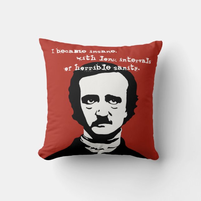 Edgar Allan Poe sinnessjuk Kudde (Framsida)