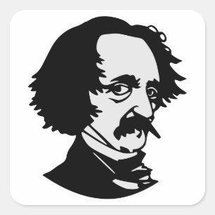 Edgar Allan Poe Sticker Fyrkantigt Klistermärke