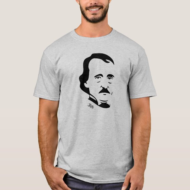 Edgar Allan Poe T-tröja   (tända - grå färg), T-shirt (Framsida)