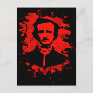 Edgar Allan Poe Tribute (rött) Vykort