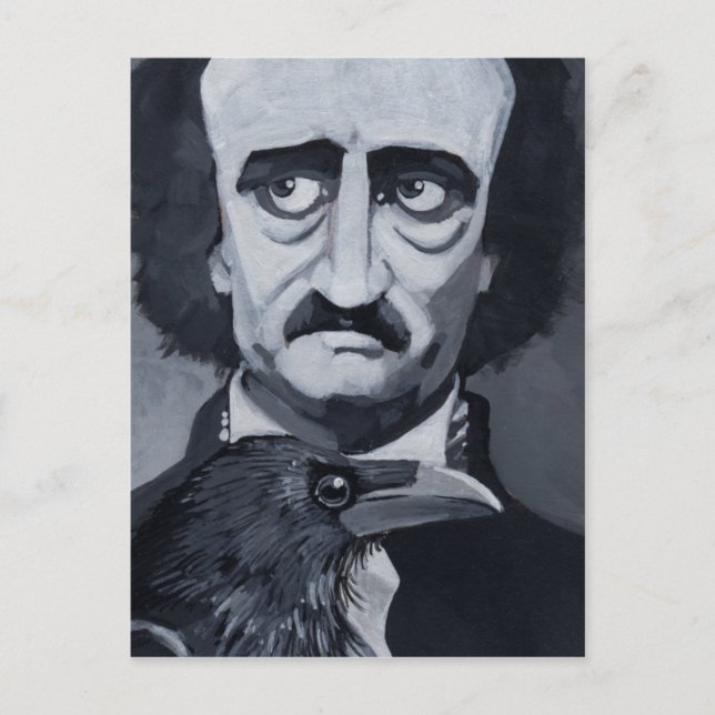 Edgar Allan Poe, vykort för korpen (Framsida)
