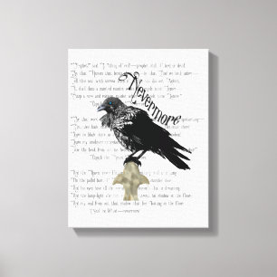 Edgar Allan Poe's Raven Canvastryck