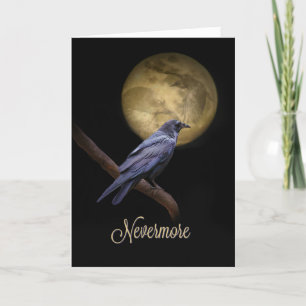 Edgar Allan Poe's Raven Happy halloween Kort