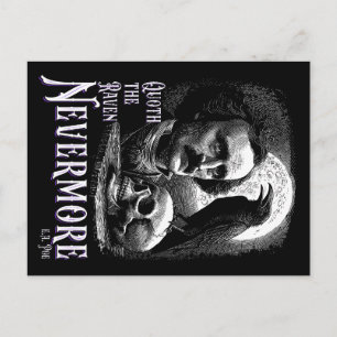 Edgar Allan Poes Raven Nevermore Vykort