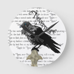 Edgar Allan Poe's Raven Rund Klocka