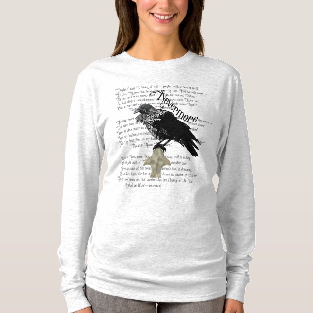 Edgar Allan Poe's Raven T Shirt (Framsida)