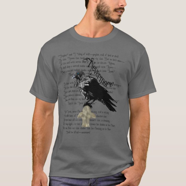 Edgar Allan Poe's Raven T Shirt (Framsida)