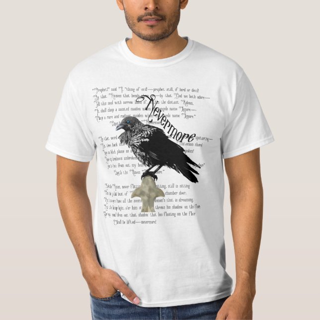 Edgar Allan Poe's Raven T Shirt (Framsida)