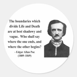 Edgar Allen Poe citationstecken 10b Runt Klistermärke