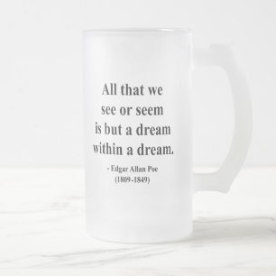 Edgar Allen Poe citationstecken 1a Frostat Ölglas