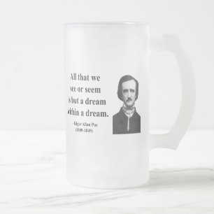 Edgar Allen Poe citationstecken 1b Frostat Ölglas