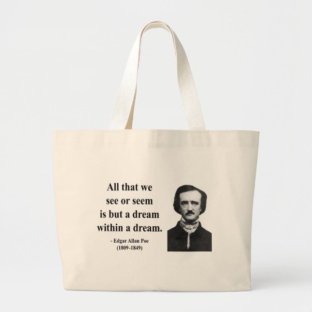 Edgar Allen Poe citationstecken 1b Jumbo Tygkasse (Framsidan)