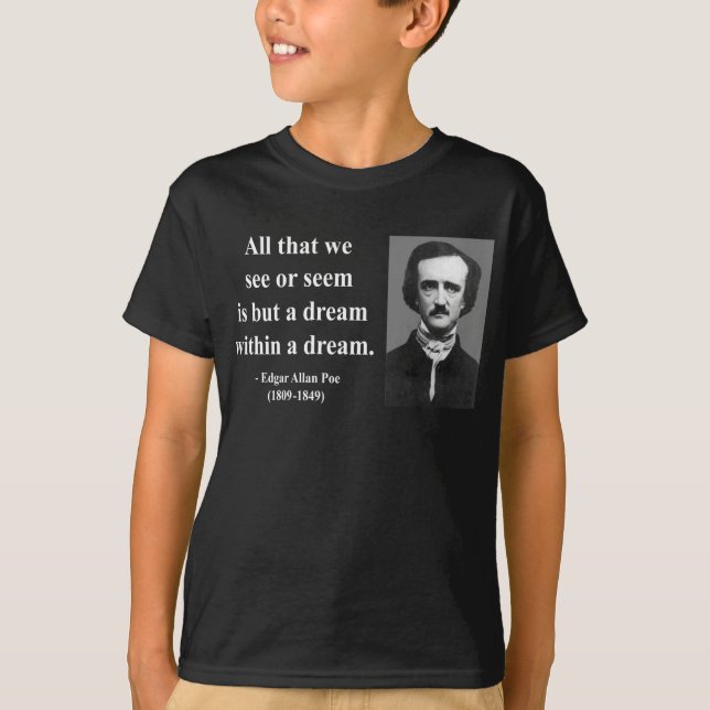 Edgar Allen Poe citationstecken 1b Tee (Framsida)