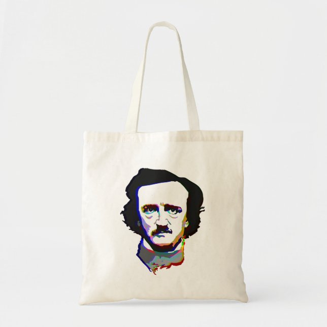Edgar Allen Poe (Glitched) Tygkasse (Framsidan)