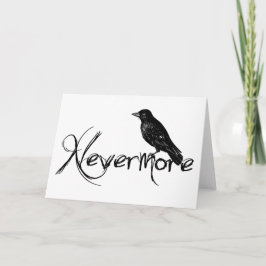 Edgar Allen Poe korpsvart Nevermore hälsningkort Kort