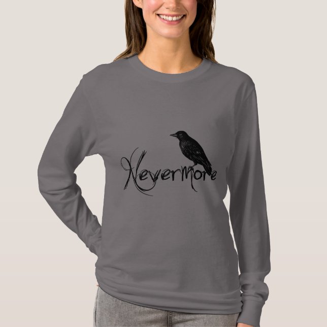 Edgar Allen Poe korpsvarta Nevermore Halloween Tröja (Framsida)