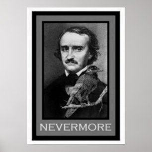 Edgar Allen Poe och korpsvart Poster